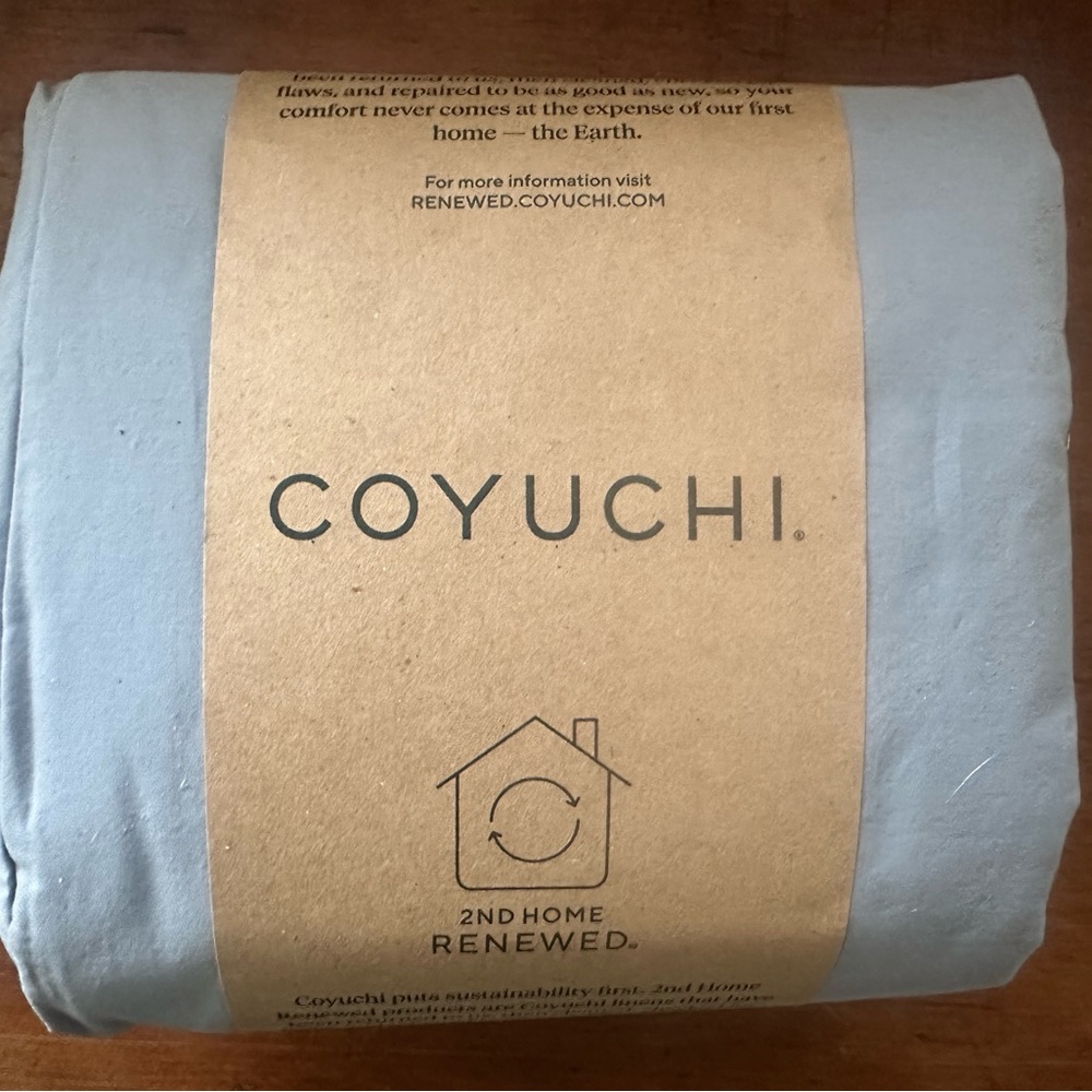 Renewed 300 Thread Count Organic Percale Flat Sheet, King - KG / Blue × 1